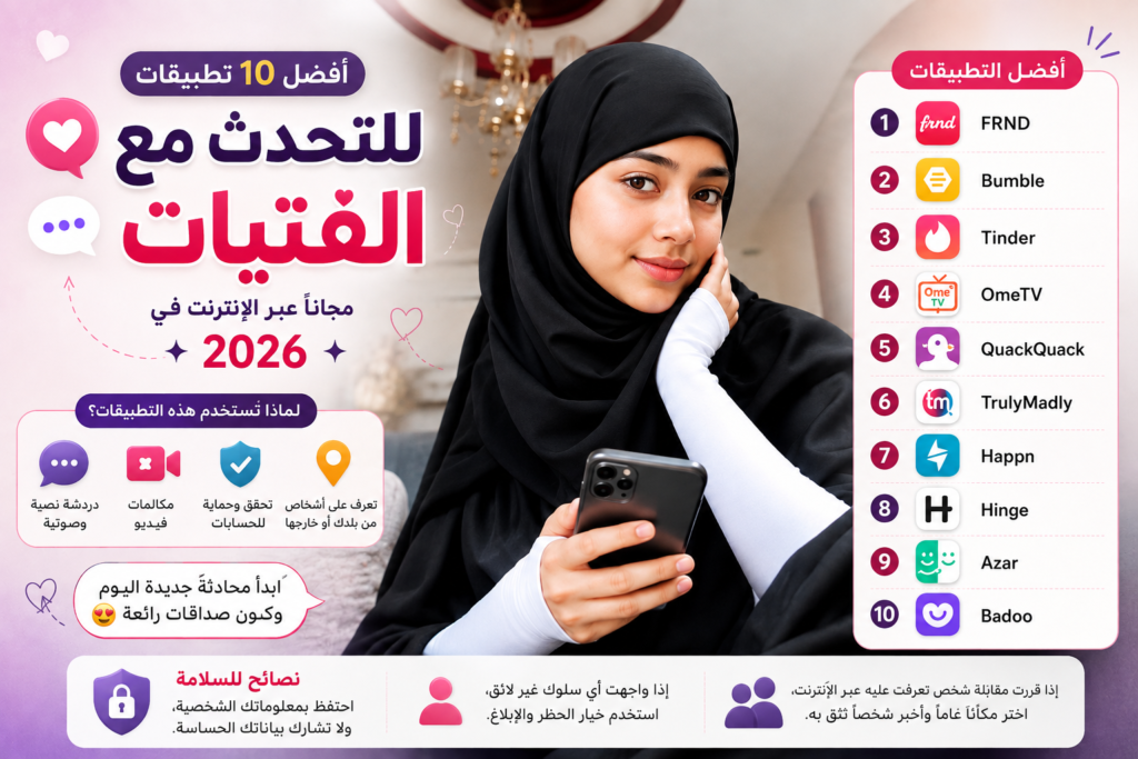 تطبيقات التحدث مع البنات