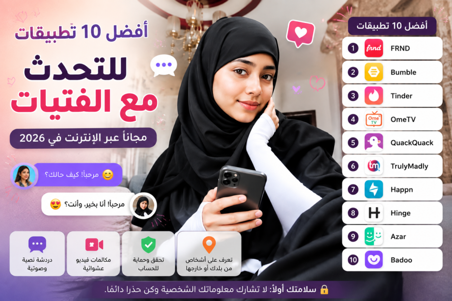 أفضل تطبيقات للتحدث مع الفتيات مجانًا عبر الإنترنت في 2026